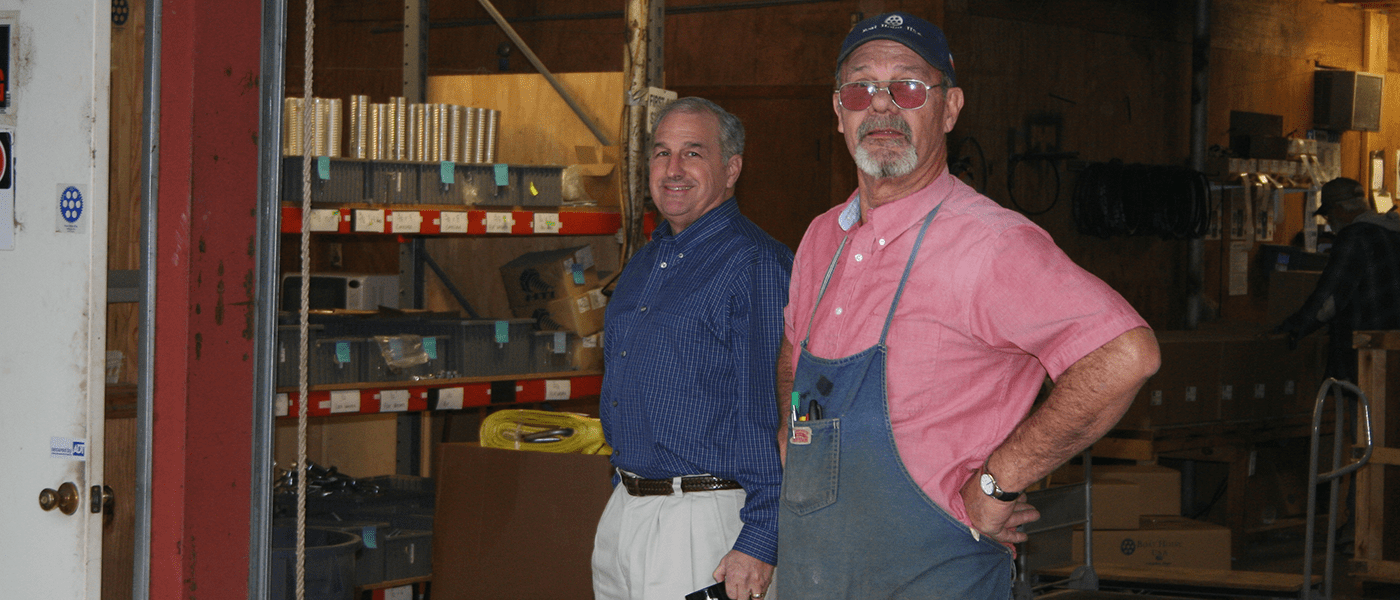 Max and Phil Wilson in the original warehouse