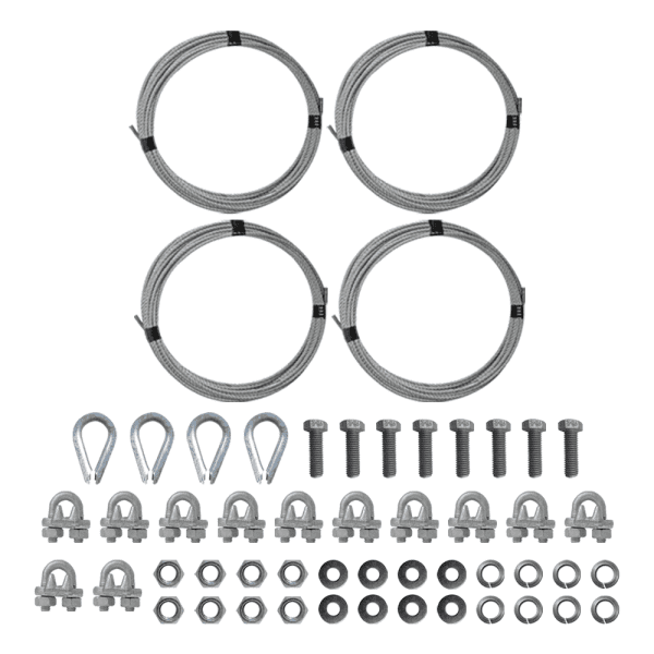 6K-8K Galvanized Pile Mount Cable & Fastener Kit