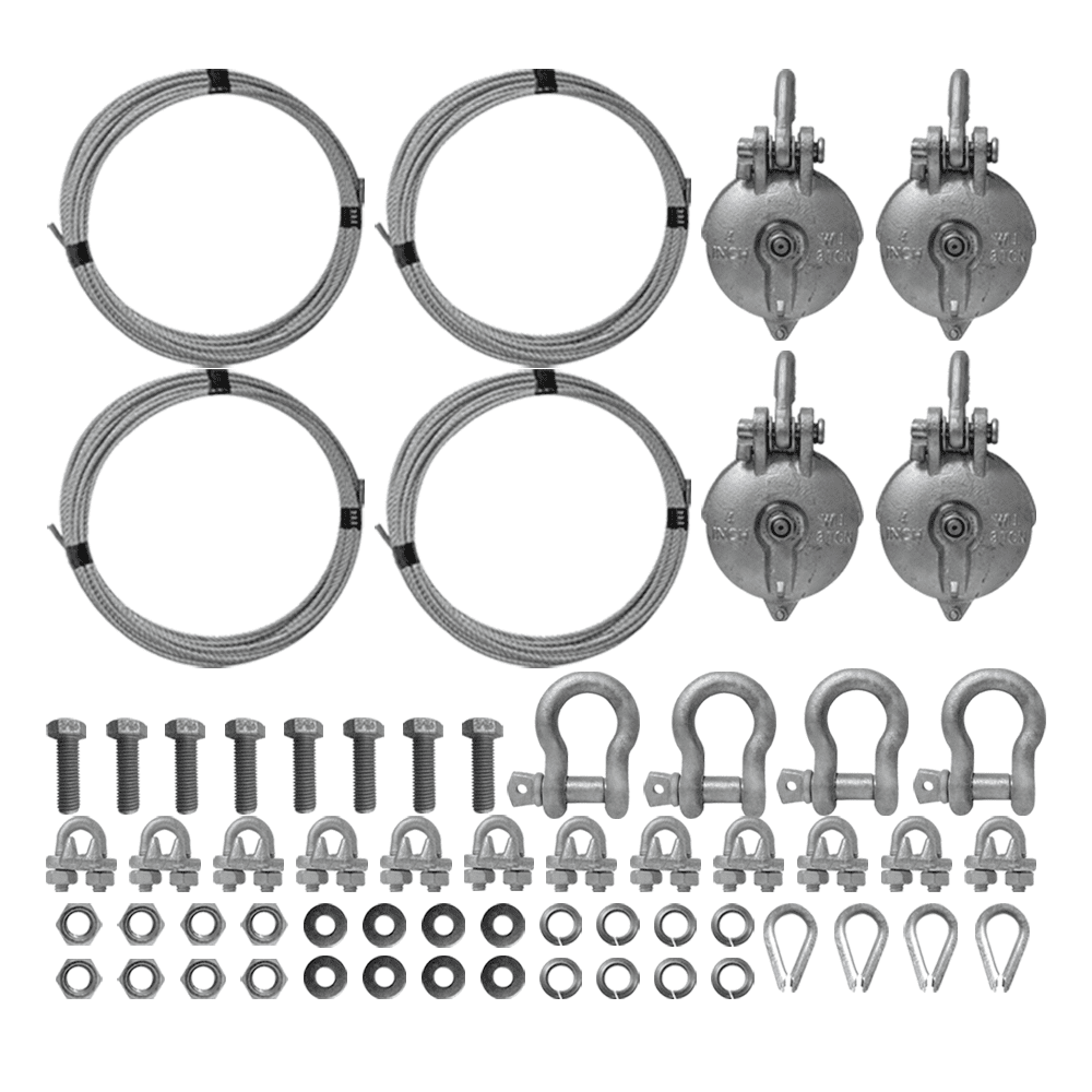 10K-12K Galvanized Pile Mount Cable Installation Kit