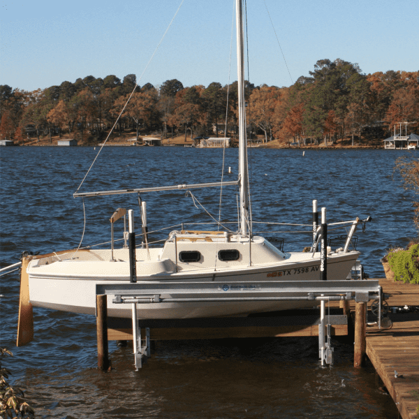 12,000 lb. Galvanized Four Post Pile Mount Boat Lift