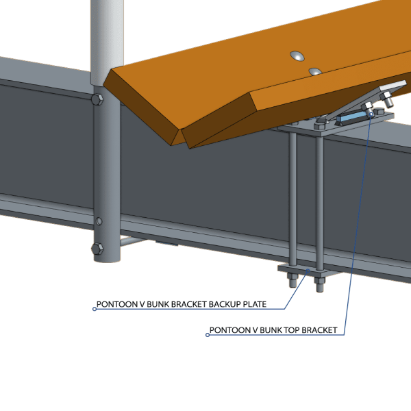 Galvanized Pontoon V Bunk Top Bracket