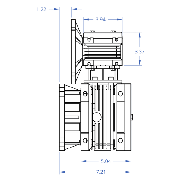 A-Drive 40:75 Double Worm Reducer Gearbox