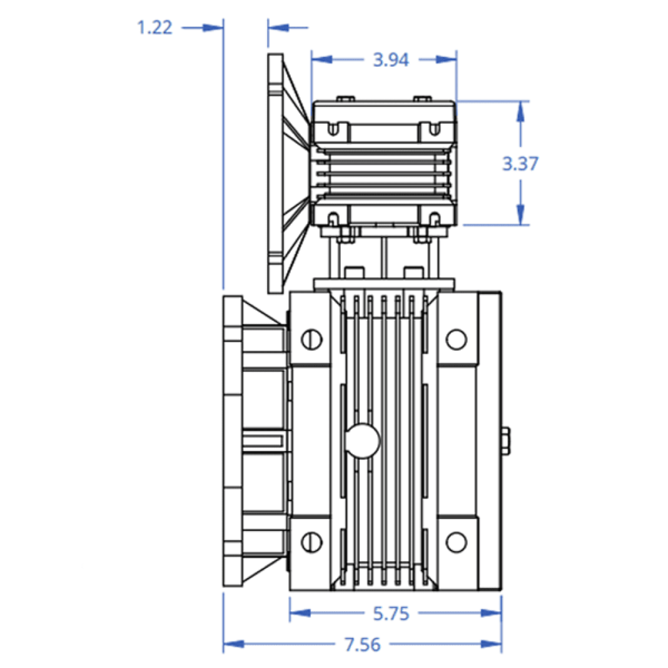 A-Drive 40:90 Double Worm Reducer Gearbox