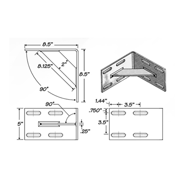 8 1/4 in. x 5 in. Inside Corner