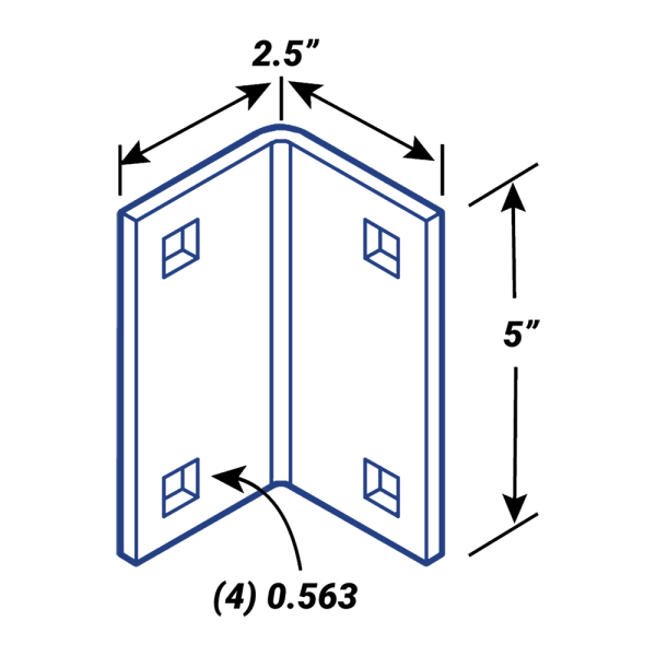 2 1/2 in. x 5 in. Angle Bracket/Clip