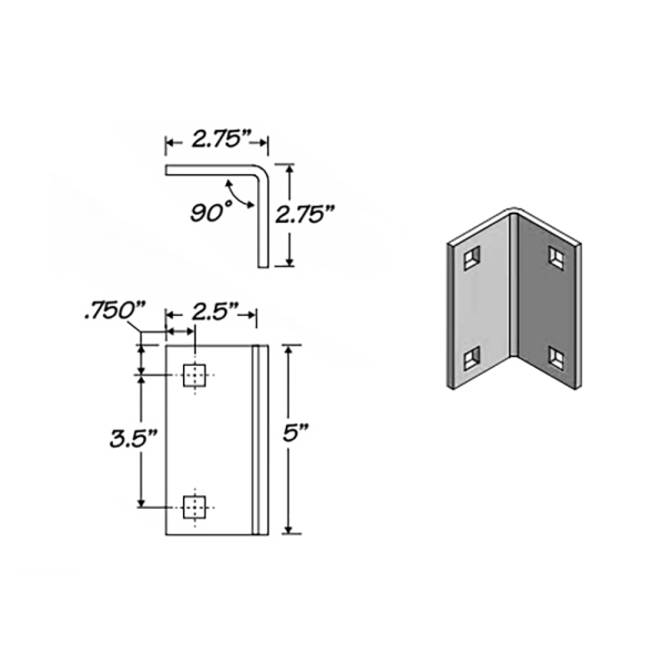 2 1/2 in. x 5 in. Angle Bracket/Clip