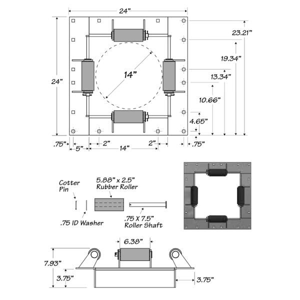 14 in. Internal Pile Holder