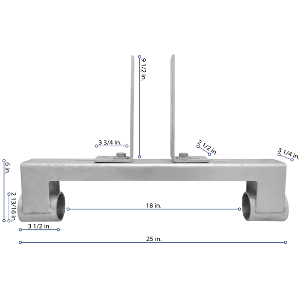 Galvanized Dual Pipe Support for Wood Beams