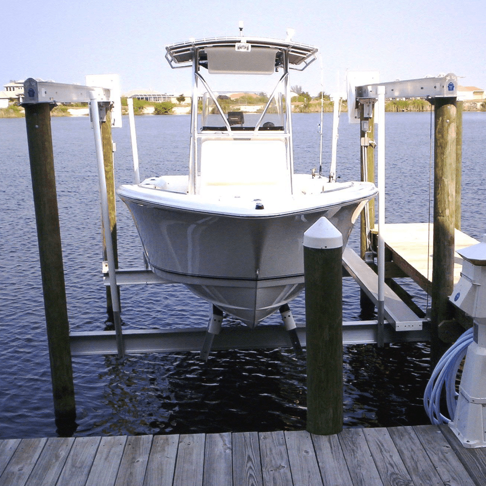 9,000 lb. Aluminum Four Post Pile Mount Boat Lift