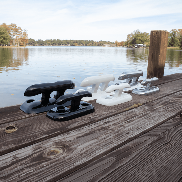 White Aluminum Flip-Up Dock Cleat